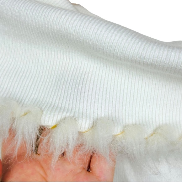 Lilly Pulitzer Alira Cashmere Blend Faux Fur Trim Knit Pullover Sweater White - Picture 8 of 10